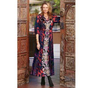 New! Soft Surroundings Epiphany Dress Velvet Accents Maxi Women's Size 14